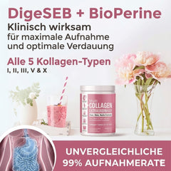 Multi Kollagen Peptide Pulver 300g – 5-in-1 Komplex mit Hyaluron, Biotin & Zink