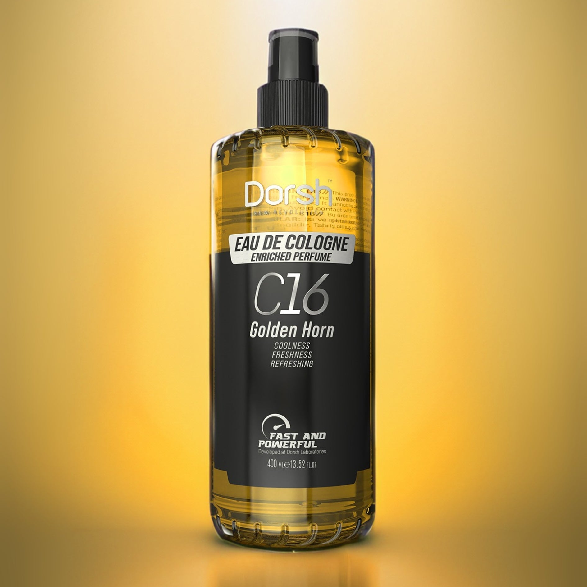 Eau de Cologne Golden Horn – Klassisches Duftwasser für Frische & Pflege von Haut und Händen – 400 ml