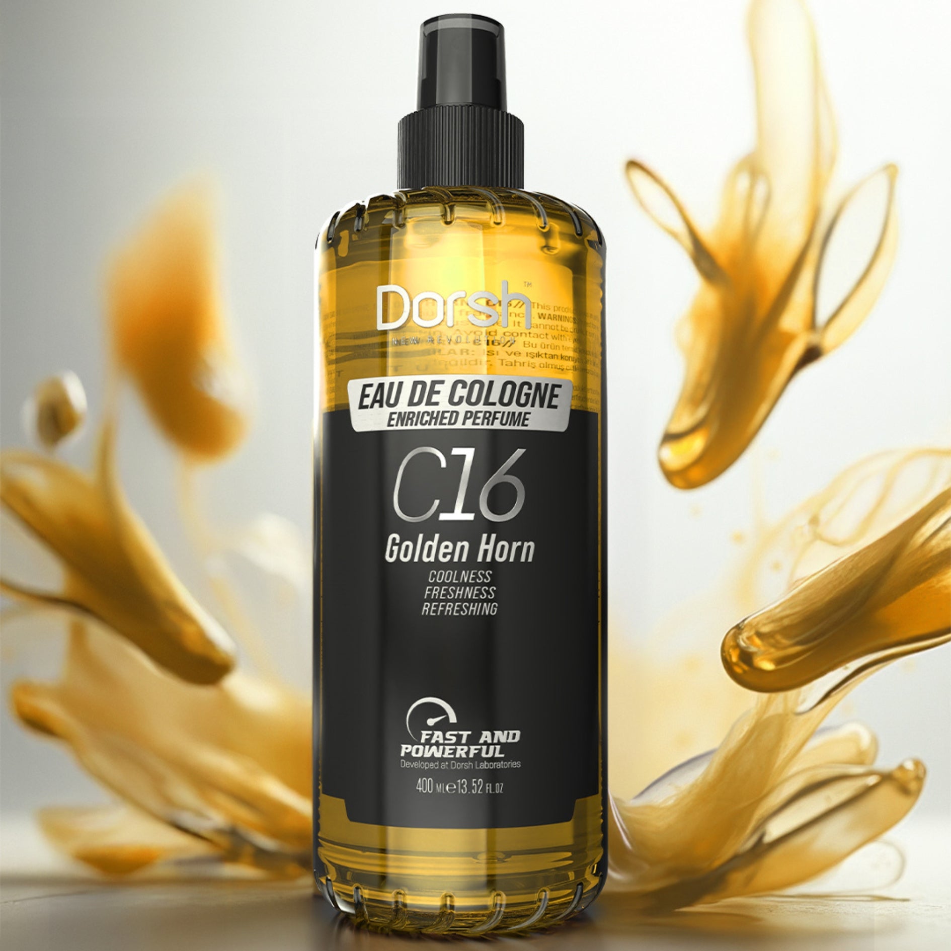 Eau de Cologne Golden Horn – Klassisches Duftwasser für Frische & Pflege von Haut und Händen – 400 ml