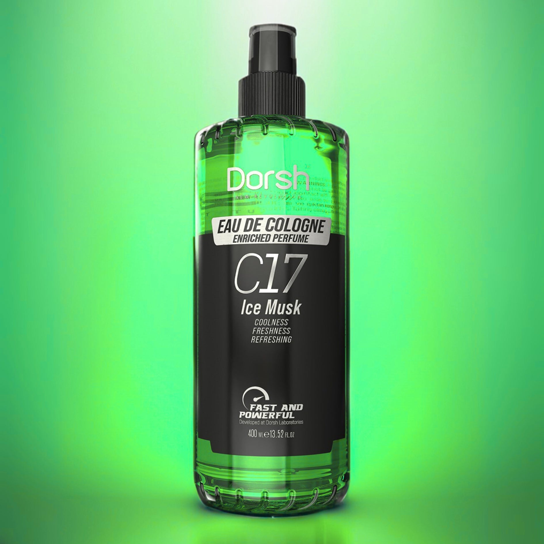 Eau de Cologne Ice Musk – Frisches Duftwasser mit kühler Moschusnote für Hautpflege & Rasur – 400 ml