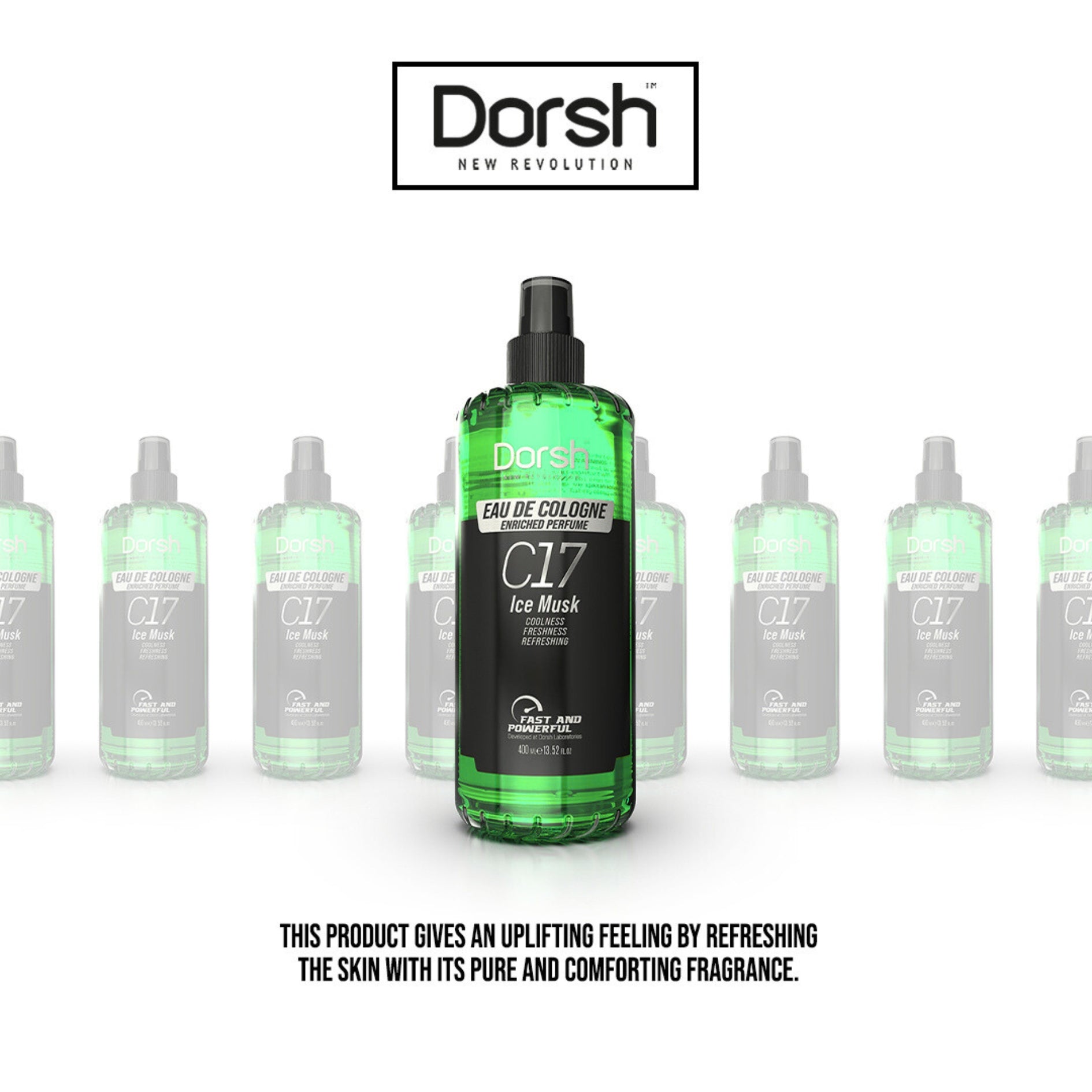 Eau de Cologne Ice Musk – Frisches Duftwasser mit kühler Moschusnote für Hautpflege & Rasur – 400 ml