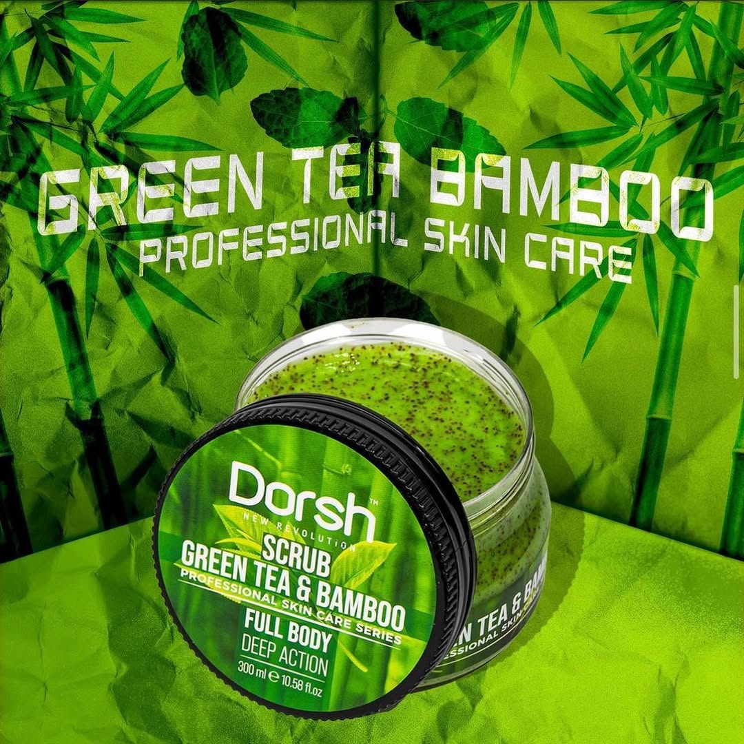 Gesichts- & Körperpeeling mit grünem Tee & Aloe Vera – Sanftes Peeling mit Aprikosenkernen für glatte Haut – 300 ml