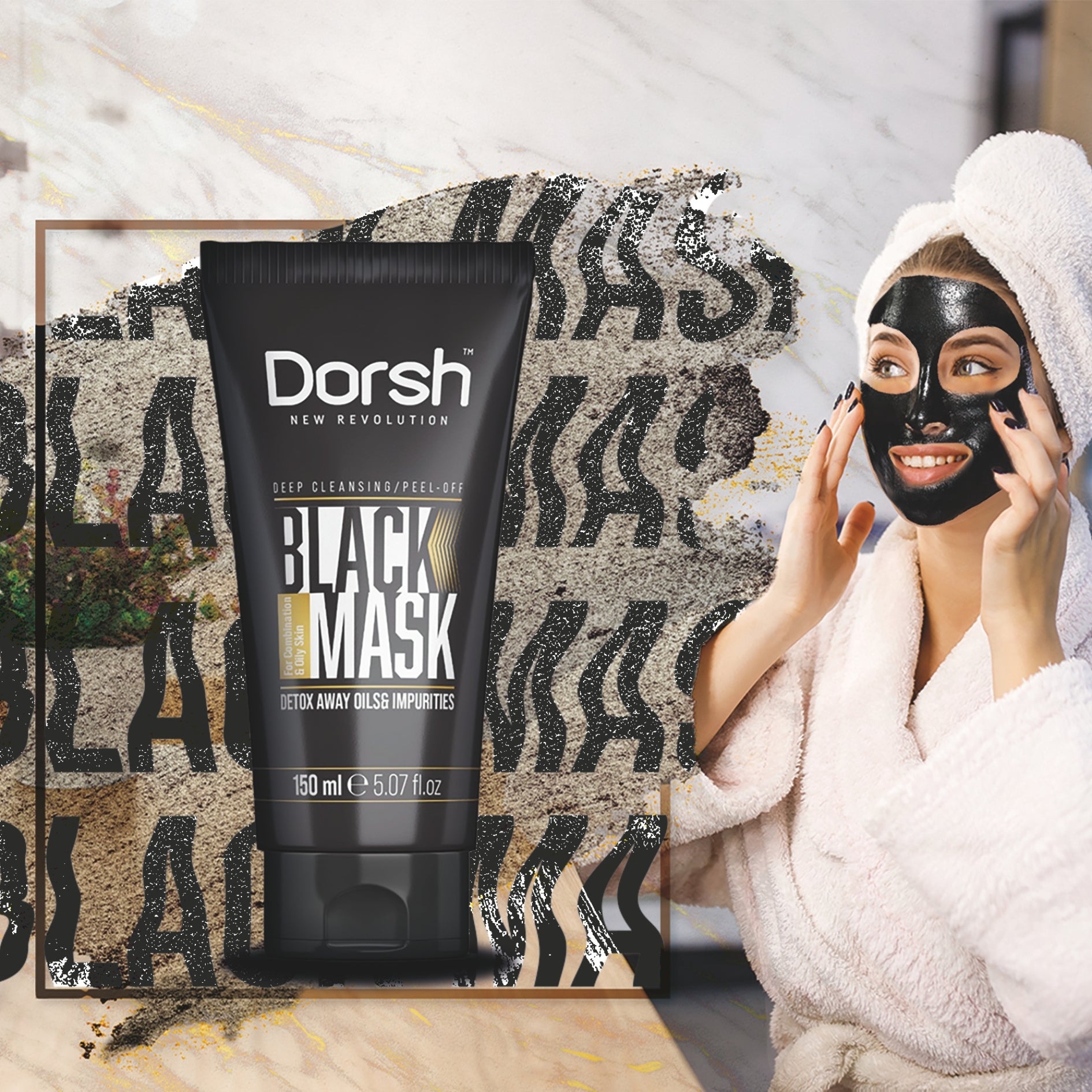 Black Mask | Peel-Off Maske mit Aktivkohle – Tiefenreinigung & Mitesser-Entfernung mit Kräuterextrakten – 150 ml