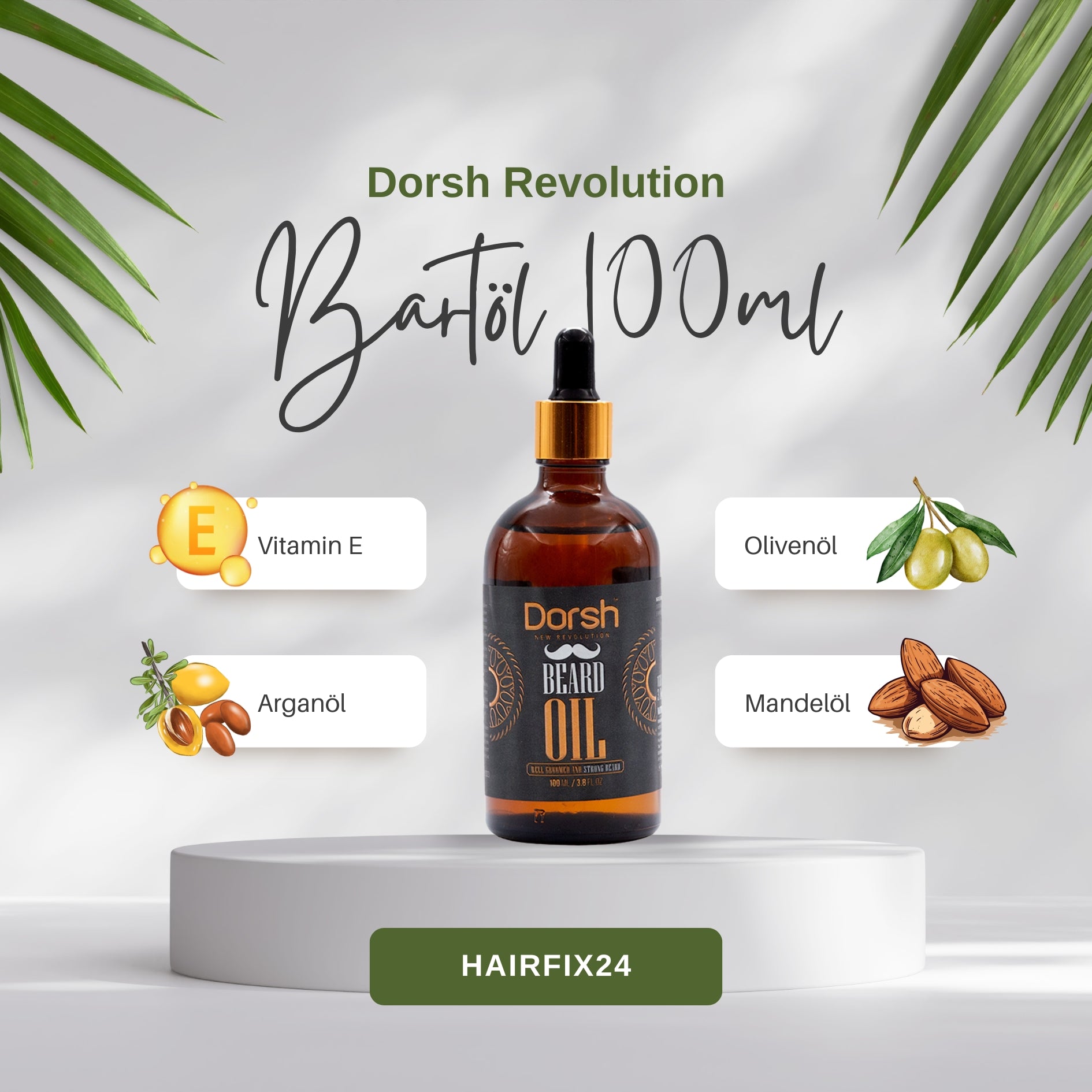 Bartöl mit Arganöl & Jojoba – Pflege für geschmeidigen Bart & gesunde Haut – 100 ml