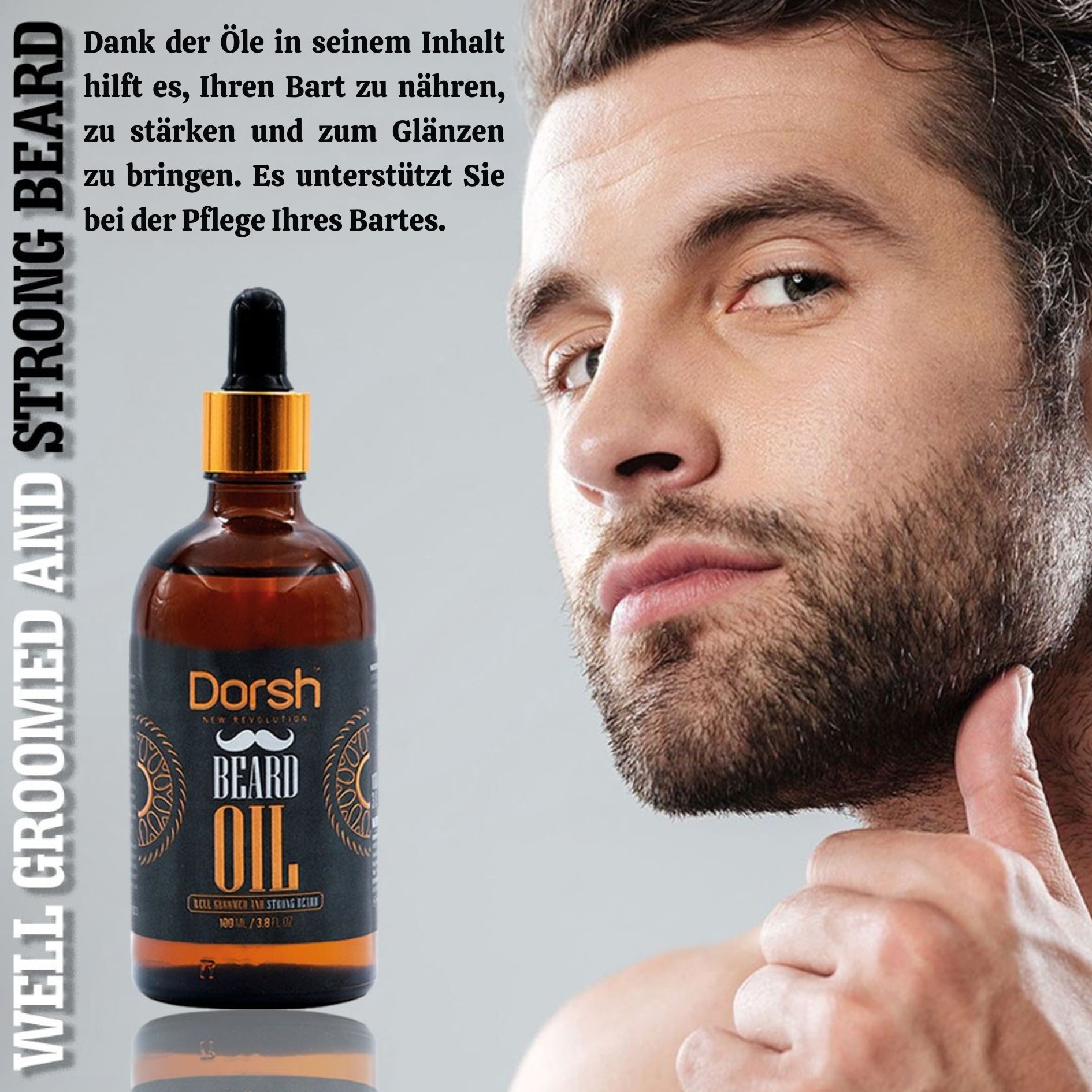 Bartöl mit Arganöl & Jojoba – Pflege für geschmeidigen Bart & gesunde Haut – 100 ml