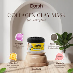 Clay Maske mit Vitamin C & Collagen – Porentiefe Reinigung & Hautbild-Verbesserung – 400 g