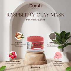 Clay Maske mit Himbeerextrakt & Arganöl – Porenklärung & Feuchtigkeitspflege – 400 g