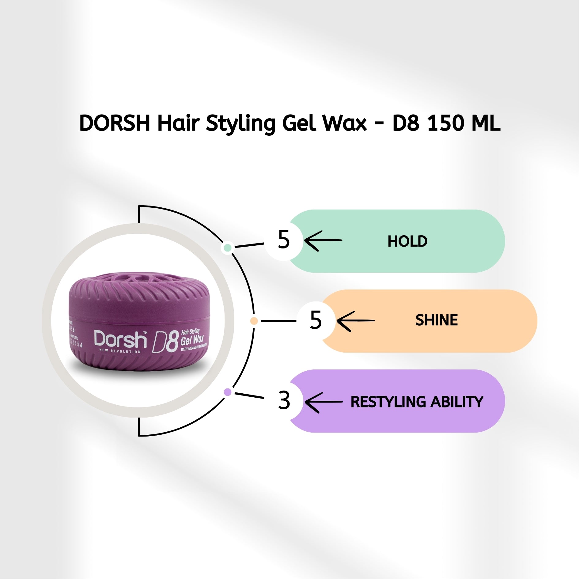 DORSH Hair Styling Gel Wax - D8 150 ML