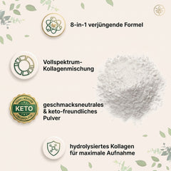 Multi Kollagen Peptide Pulver 453g – 5-Typen-Komplex mit Hyaluron, Biotin & Vitamin C